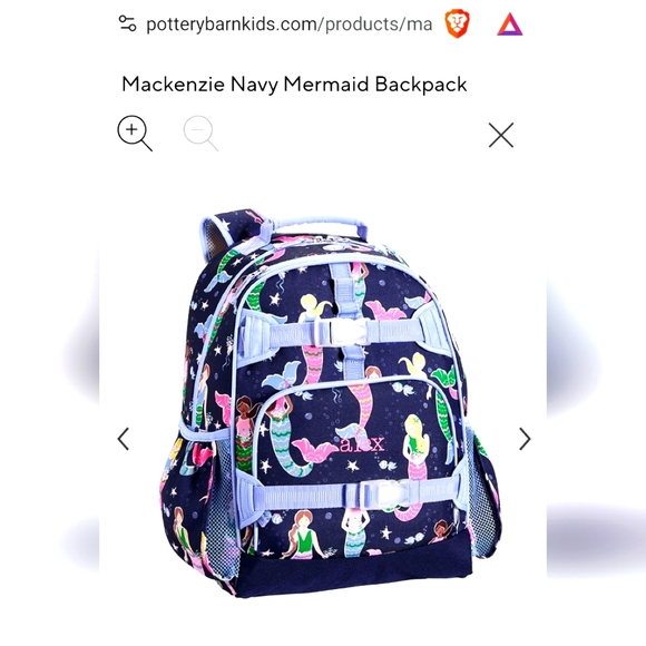 Pottery Barn KIDS MacKenzie Navy Mermaid Backpack - Picture 5 of 6